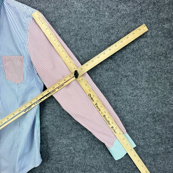 Brooks Brothers 346 Shirt Womens 14 Button Up Multicolor Colorblock Stripe - Picture 15 of 16